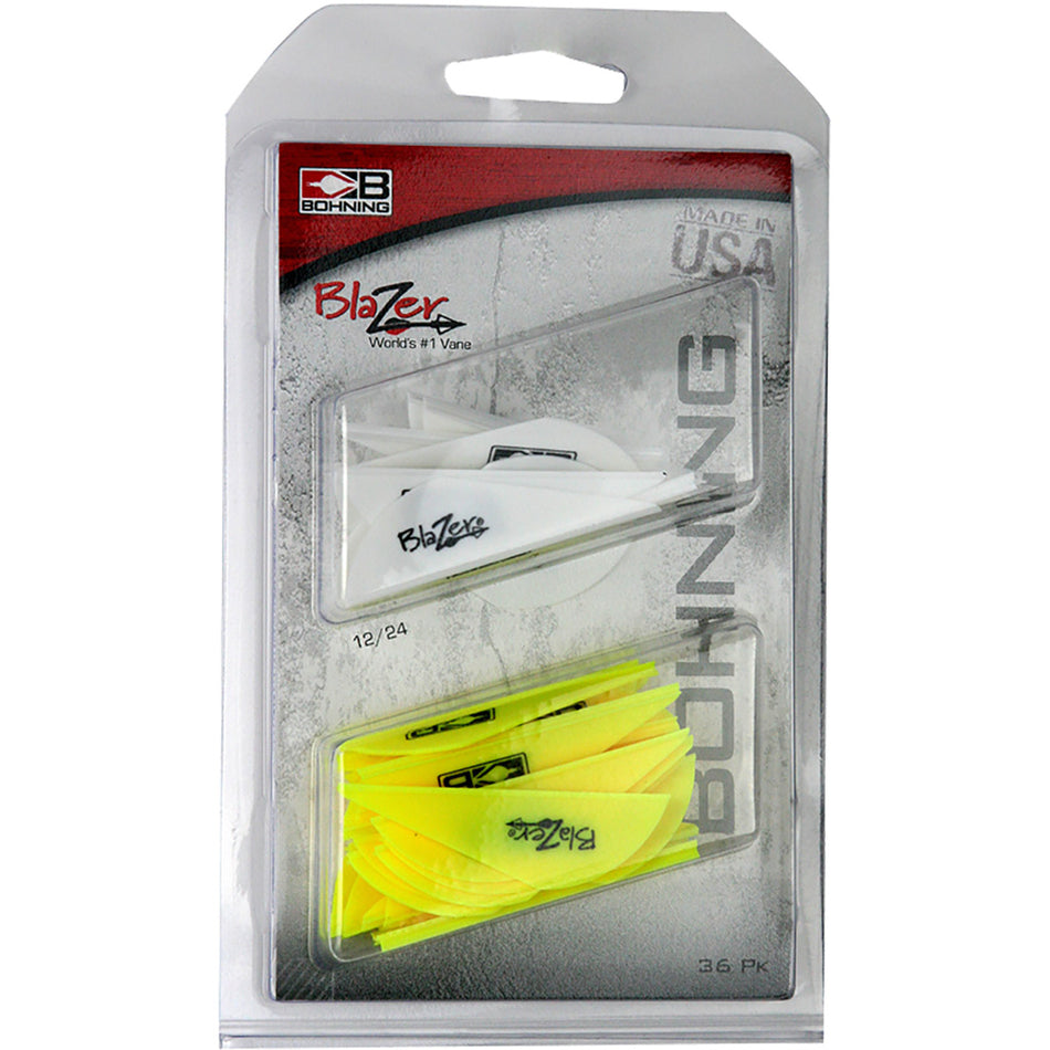 Bohning Blazer Vane Combo 36 pk. White/Neon Yellow Archery Vanes
