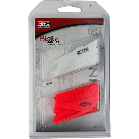 Bohning Blazer Vane Combo 36 pk. White/Hot Pink Archery Vanes
