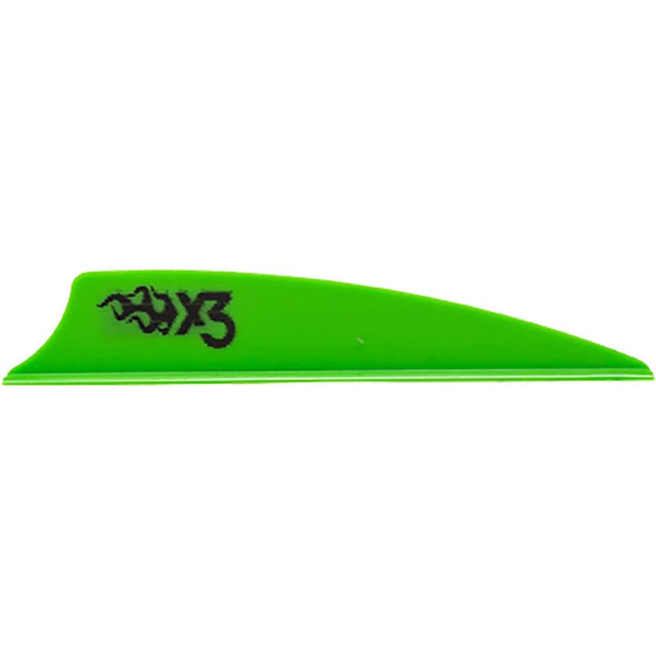 Bohning X3 Neon Green 2.25 Inch Arrow Fletching Pack of 100