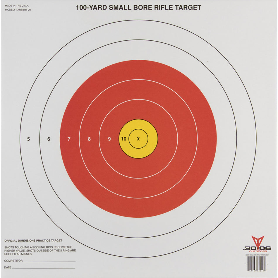 30-06 Small Bore Rifle Sight-In Target Pack of 20