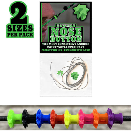 Bowmar Green Archery Nose Button Set Small/Large 2 Pack
