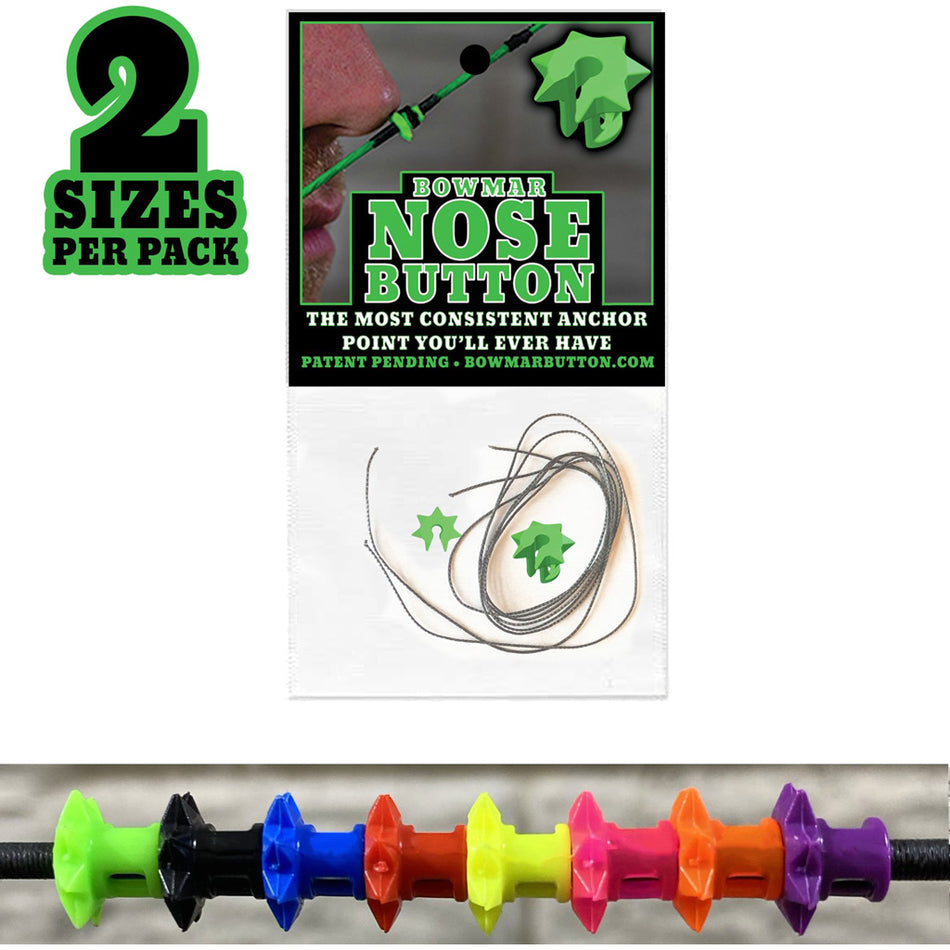 Bowmar Black Archery Nose Button Set Small/Large 2 Pack