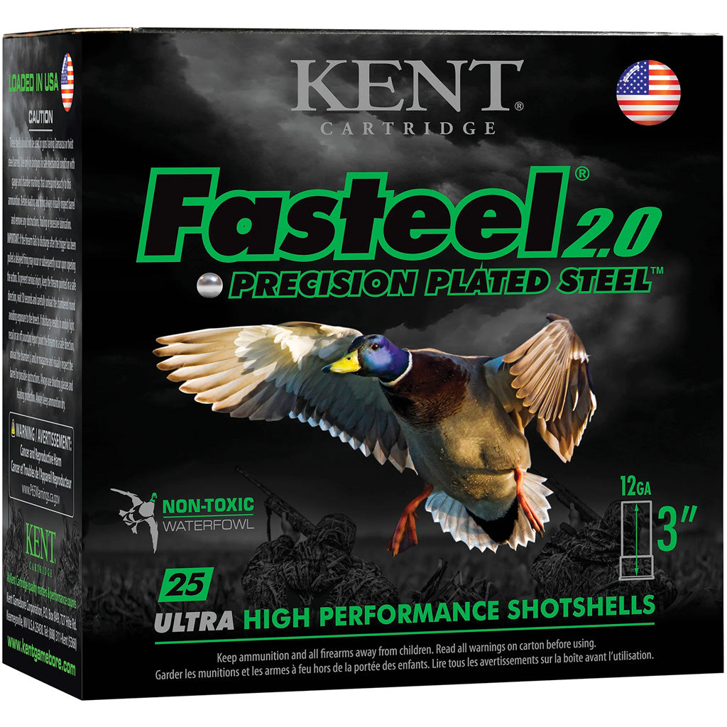 Kent Cartridge K123FS321 Fasteel 2.0 Waterfowl 12 Gauge 3 1-1/8oz #1 1560 fps