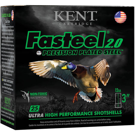 Kent Cartridge K122FS303 Fasteel 2.0 Waterfowl 12 Gauge 2-3/4 1-1/16oz #3 1550 fps