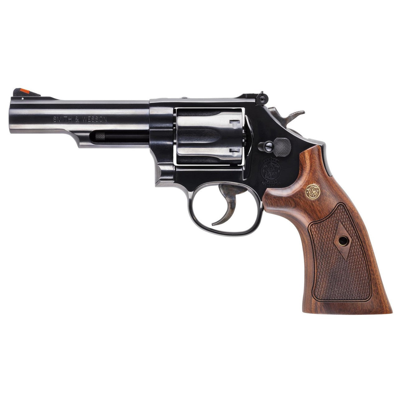 Smith & Wesson 14046 Model 19 K-Frame 357 Mag 6 Shot 4.25" Blued Carbon Steel Barrel, Cylinder & Frame, Checkered Wood Grip, No Safety