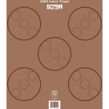 Maple Leaf S3DA 3D Paper Target Face Brown ASA 5-Spot 25 Pack