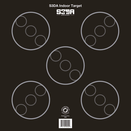 Maple Leaf S3DA 3D Paper Target Face Black ASA 5-Spot 25 Pack