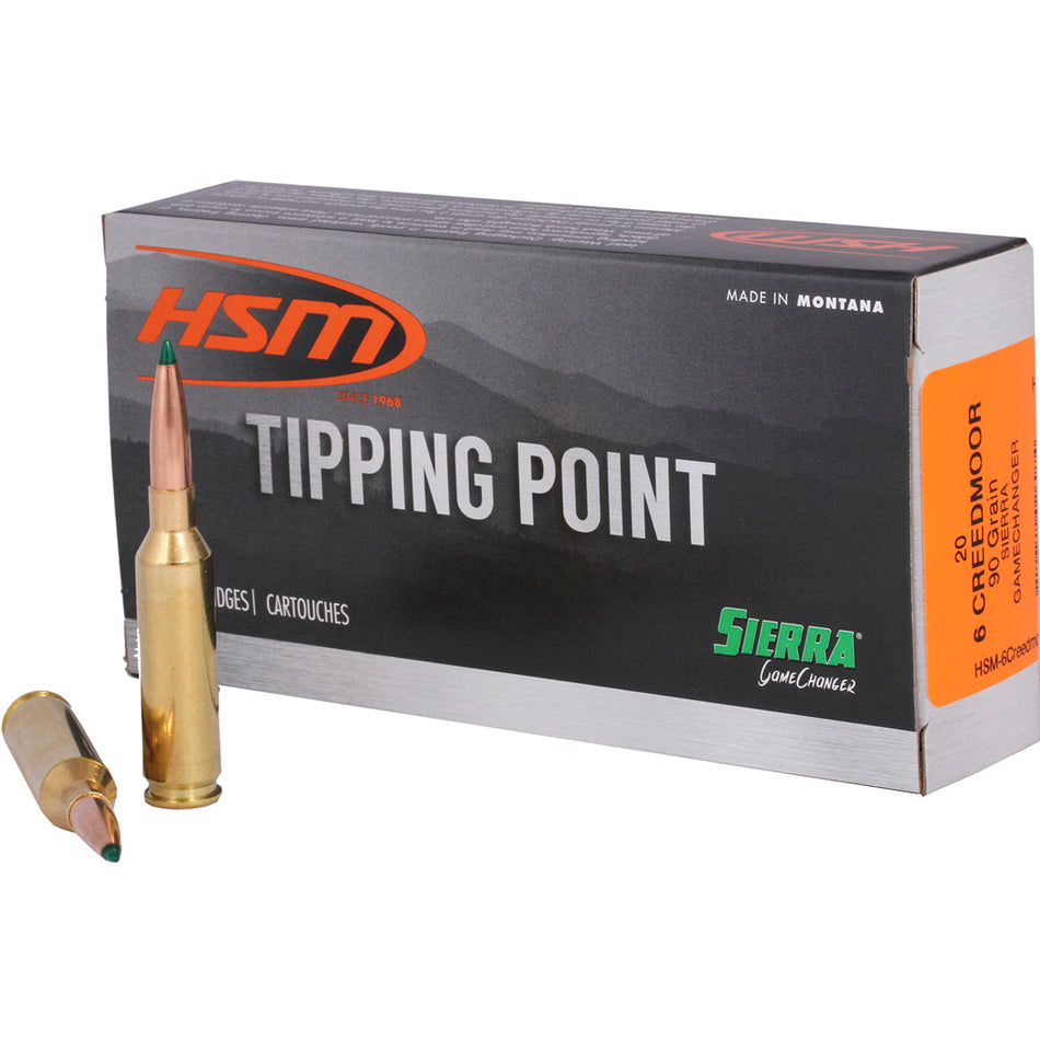 HSM Tipping Point Sierra GameChanger 90 Grain 6mm Creedmoor 3154 fps