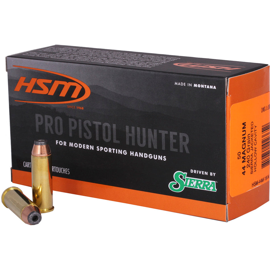HSM Pro Pistol Jacketed Hollow Cavity 240 Grain .44 Magnum