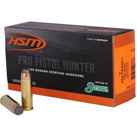 HSM Pro Pistol .454 Casull 300 grain Jacketed Soft Point ammunition