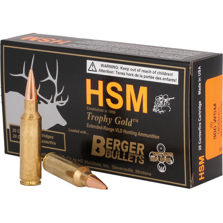 HSM Trophy Gold .300 WSM 185 grain Berger Hunting VLD Match ammunition