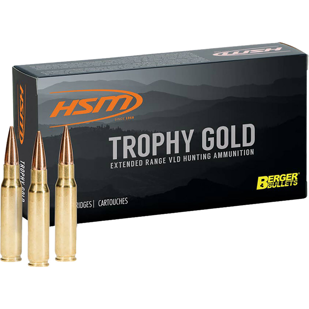 HSM Trophy Gold 7mm Remington Mag 140 grain Berger VLD ammunition