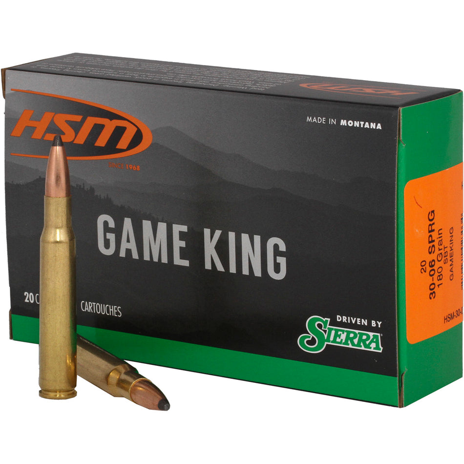 HSM Sierra GameKing Spitzer Boat Tail 180 Grain .30-06 Springfield