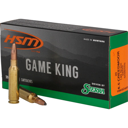 HSM Sierra Game King 6.5mm Creedmoor 140 grain Spitzer Boat Tail ammunition