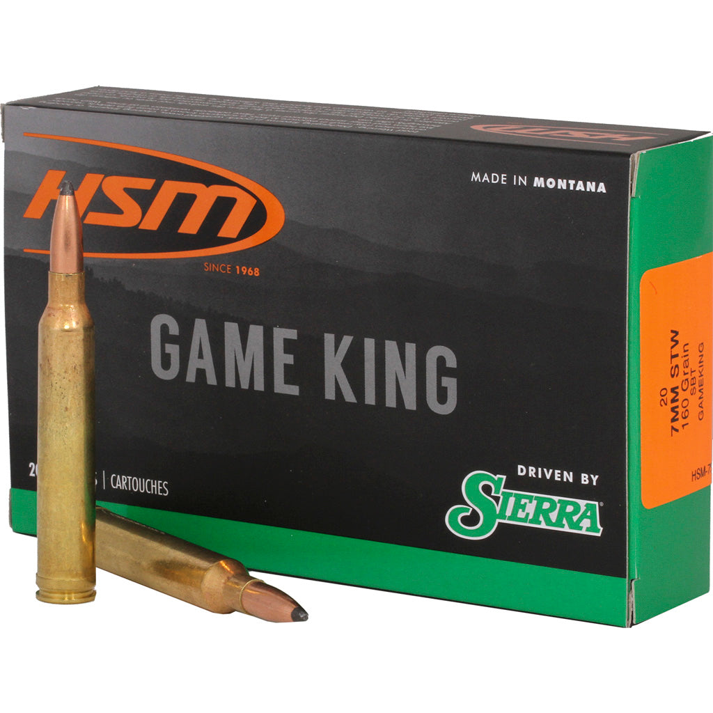 HSM Sierra Game King 7mm STW 160 grain Spitzer Boat Tail ammunition