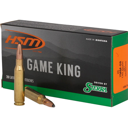 HSM Sierra Game King 7mm-08 Remington 140 grain Spitzer Boat Tail ammunition
