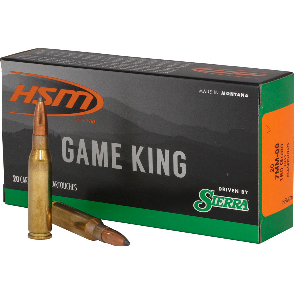 HSM Sierra Game King 7mm-08 Remington 160 grain Spitzer Boat Tail ammunition
