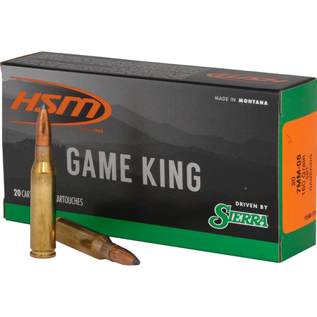 HSM Sierra Game King 7mm-08 Remington 160 grain Spitzer Boat Tail ammunition