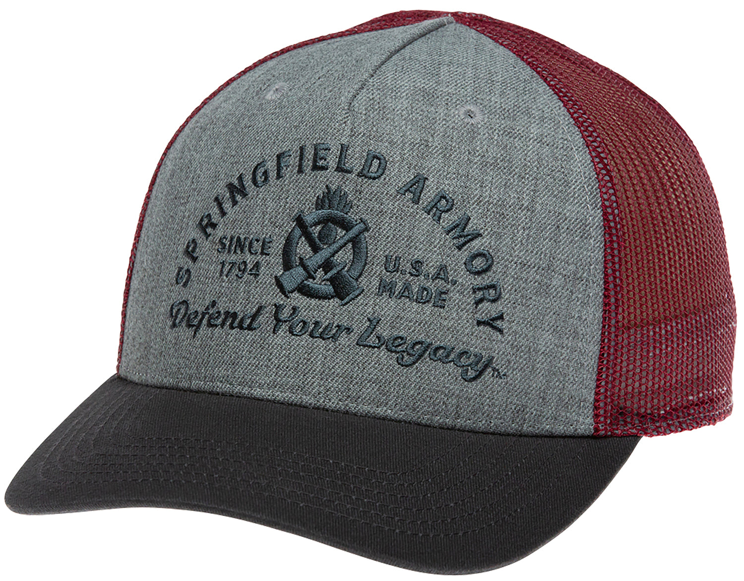 Springfield Armory GEP2381 Brewery Snapback Hat Gray Graphite Maroon OSFA Structured