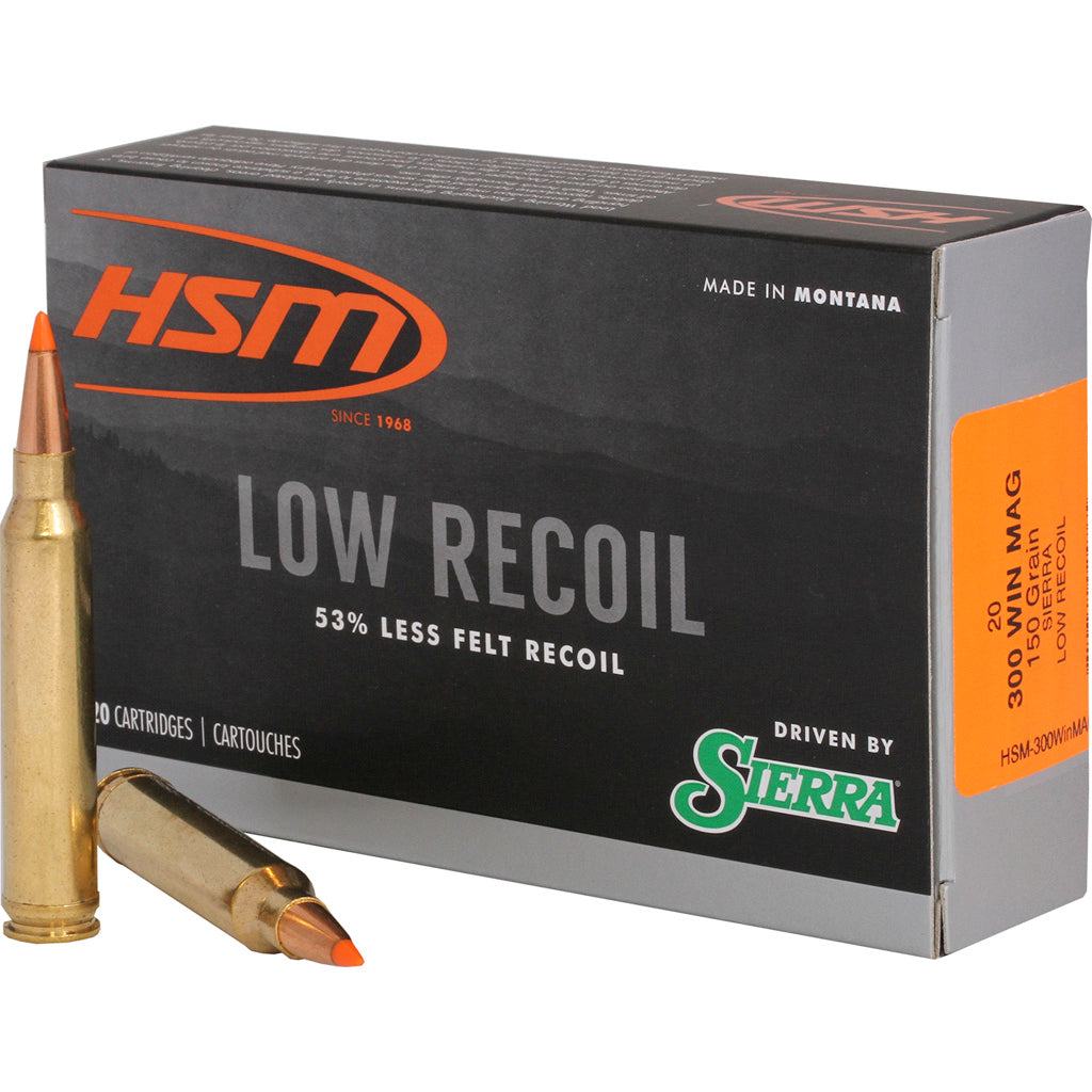HSM Low Recoil .300 Winchester Mag 150 grain Polymer Tip ammunition