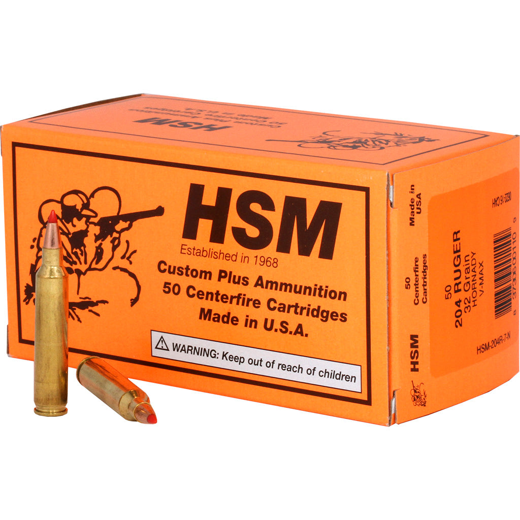 HSM Varmint .204 Ruger 32 grain V-Max ammunition