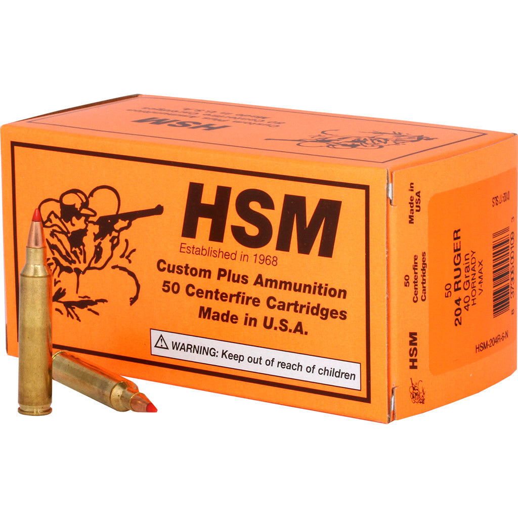 HSM Varmint .204 Ruger 40 grain V-Max ammunition