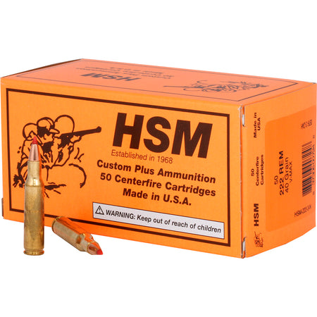 HSM Varmint .222 Remington 40 grain V-Max ammunition