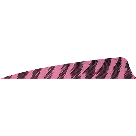 Gateway Feathers Shield Cut Barred Flo Pink 4 in. RW Fletching 50 pk.