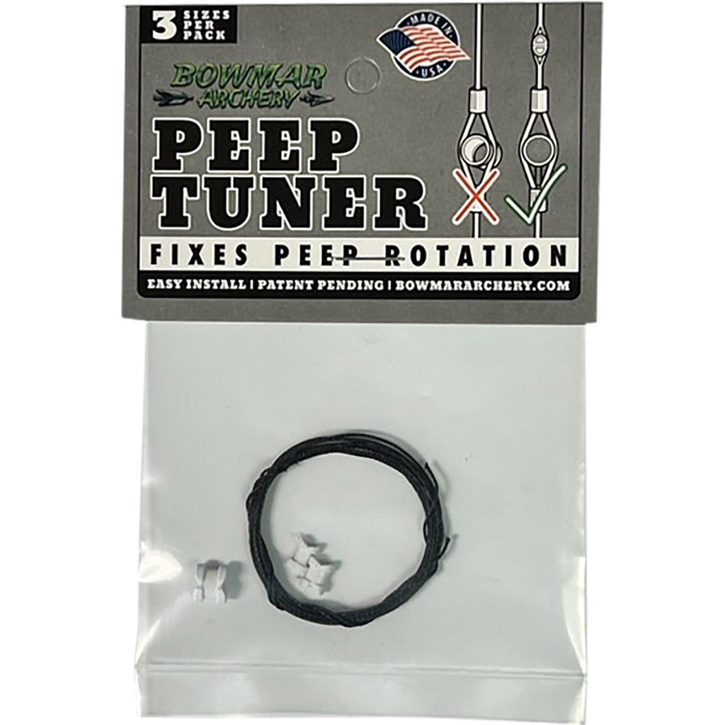 White Bowmar Peep Tuner - 3-Size Pack