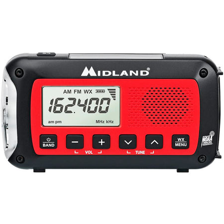 Midland Dynamo Crank Radio AM/FM/Weather Alert Solar Powered 2600mAh Rechargeable
