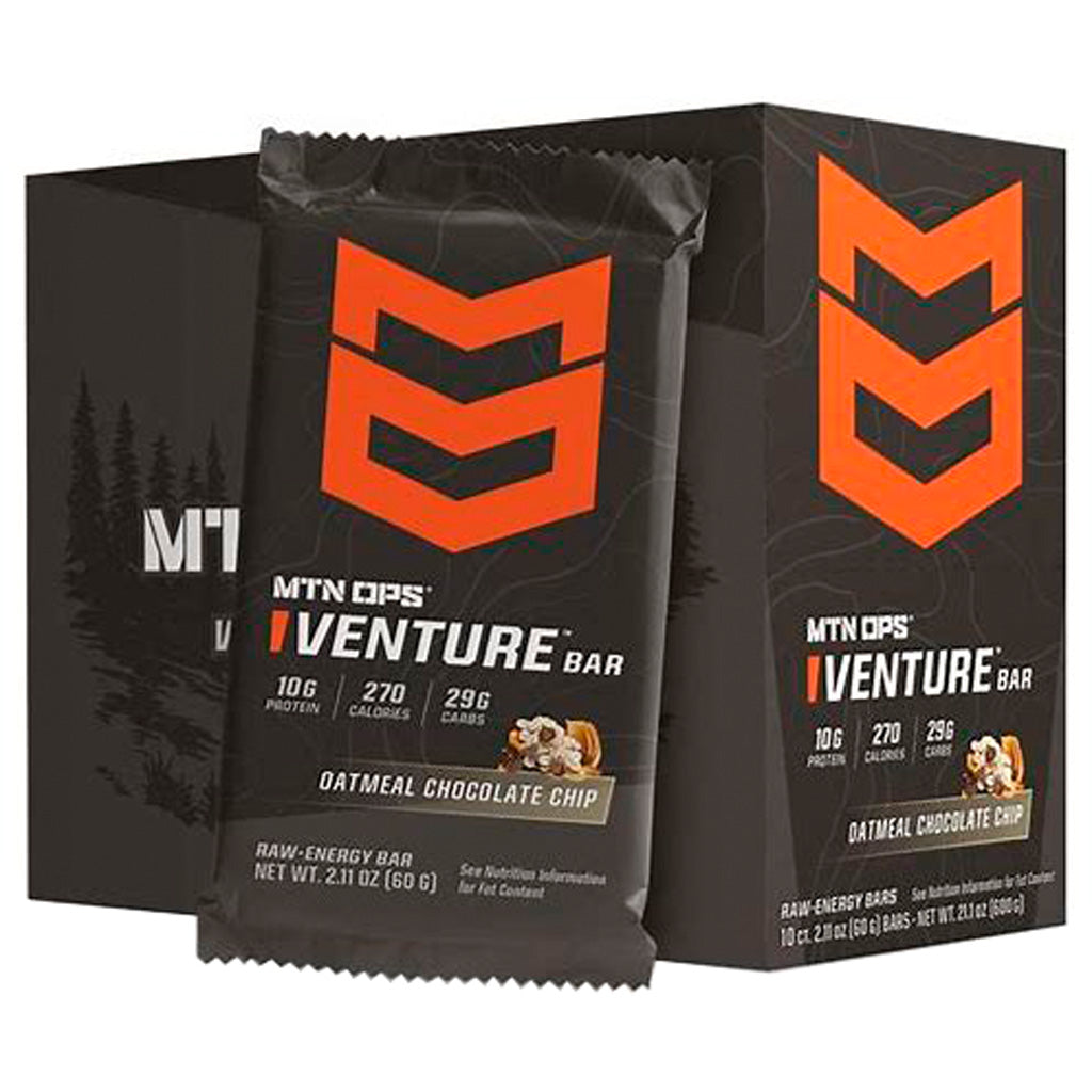 MTN OPS Venture Oatmeal Chocolate Chip Bar Peanut-Based Plant Protein 10pk