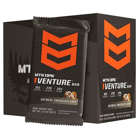 MTN OPS Venture Oatmeal Chocolate Chip Bar Peanut-Based Plant Protein 10pk
