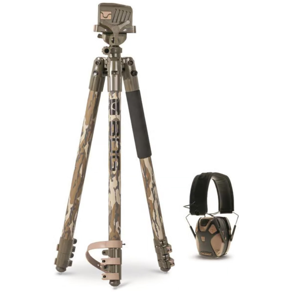 BOG DeathGrip Tripod and E-Max Pro Muffs Hunting Combo MO Bottomland