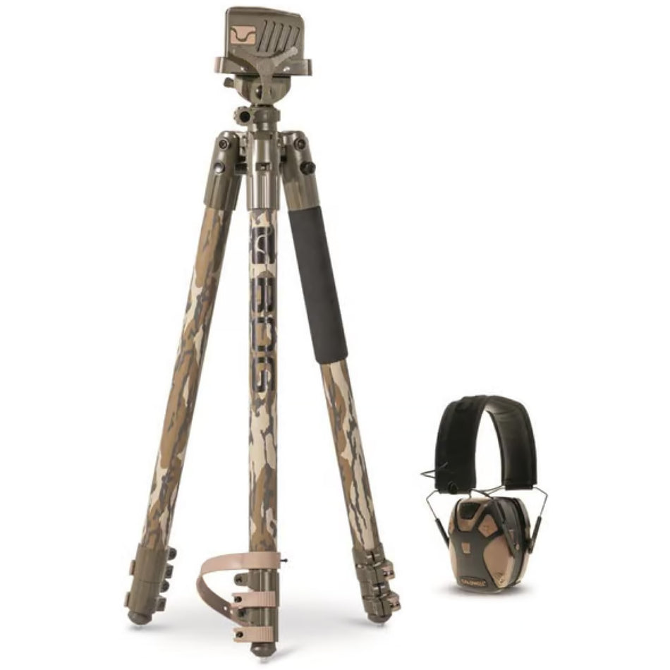 BOG DeathGrip Tripod and E-Max Pro Muffs Hunting Combo MO Bottomland