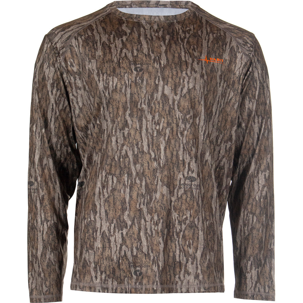Habit Siesta Cape Long Sleeve Hunting Tee Men's M Mossy Oak New Bottomland