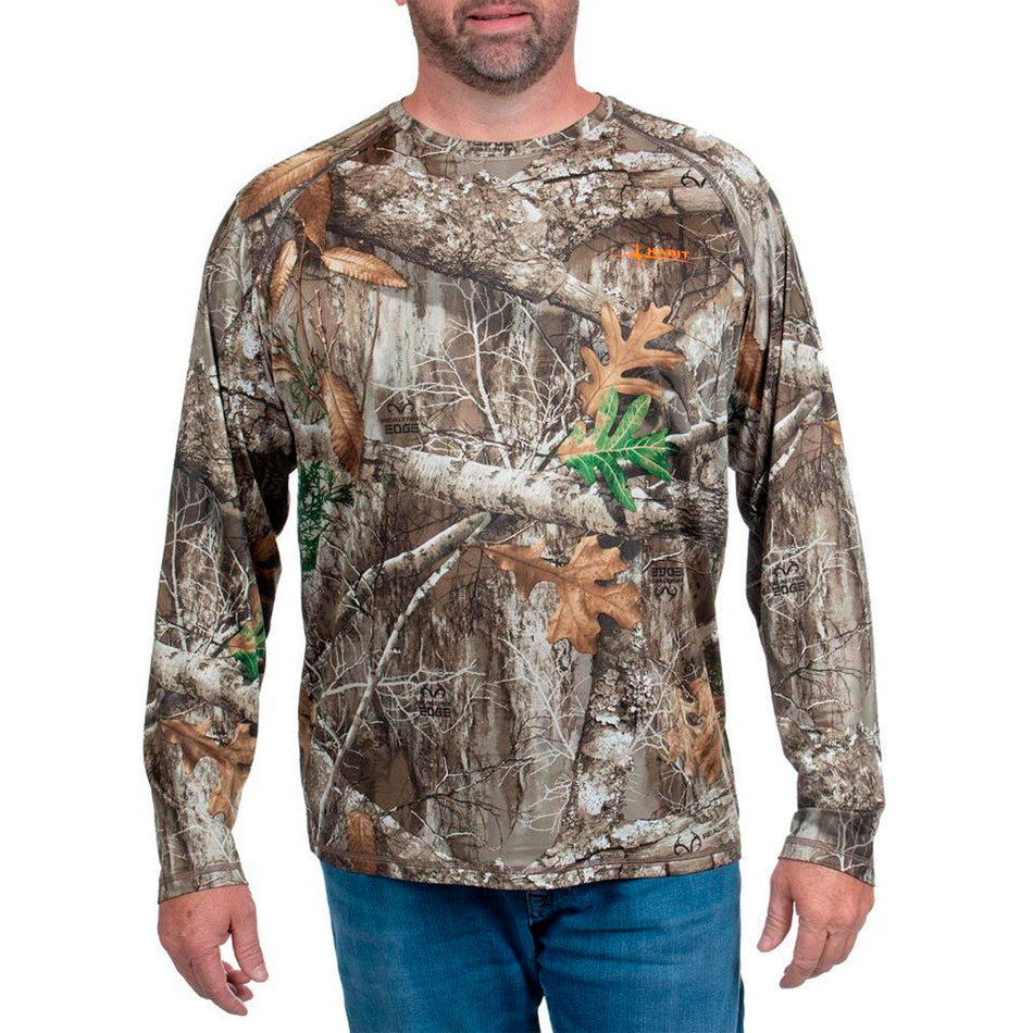 Habit Siesta Cape Long Sleeve Hunting Tee Men's L Realtree Edge