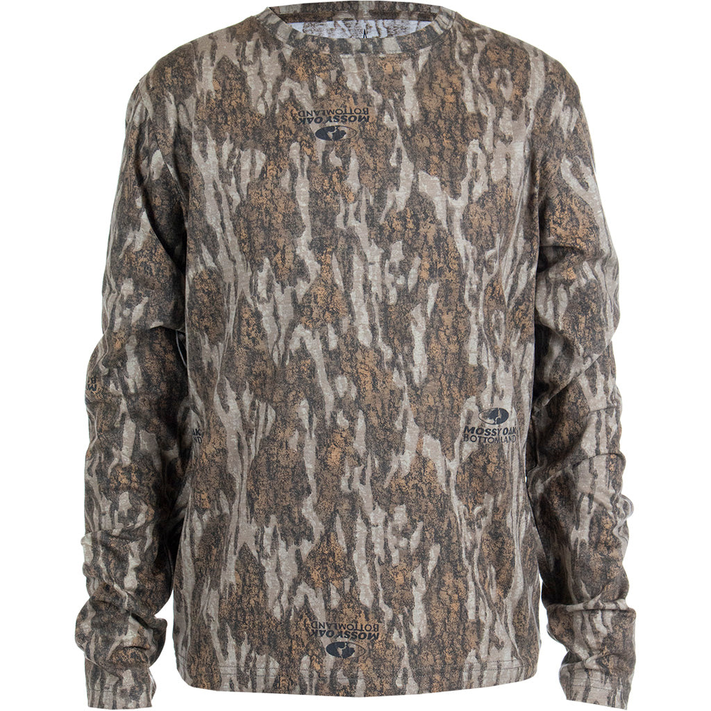 Habit Youth Bear Cave Long Sleeve Hunting Tee YL Mossy Oak New Bottomland