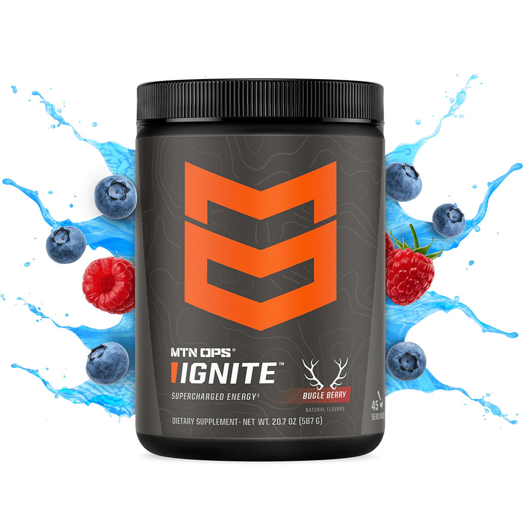 MTN Ops Ignite Bugle Berry Energy and Focus Supplement 45 Scoops