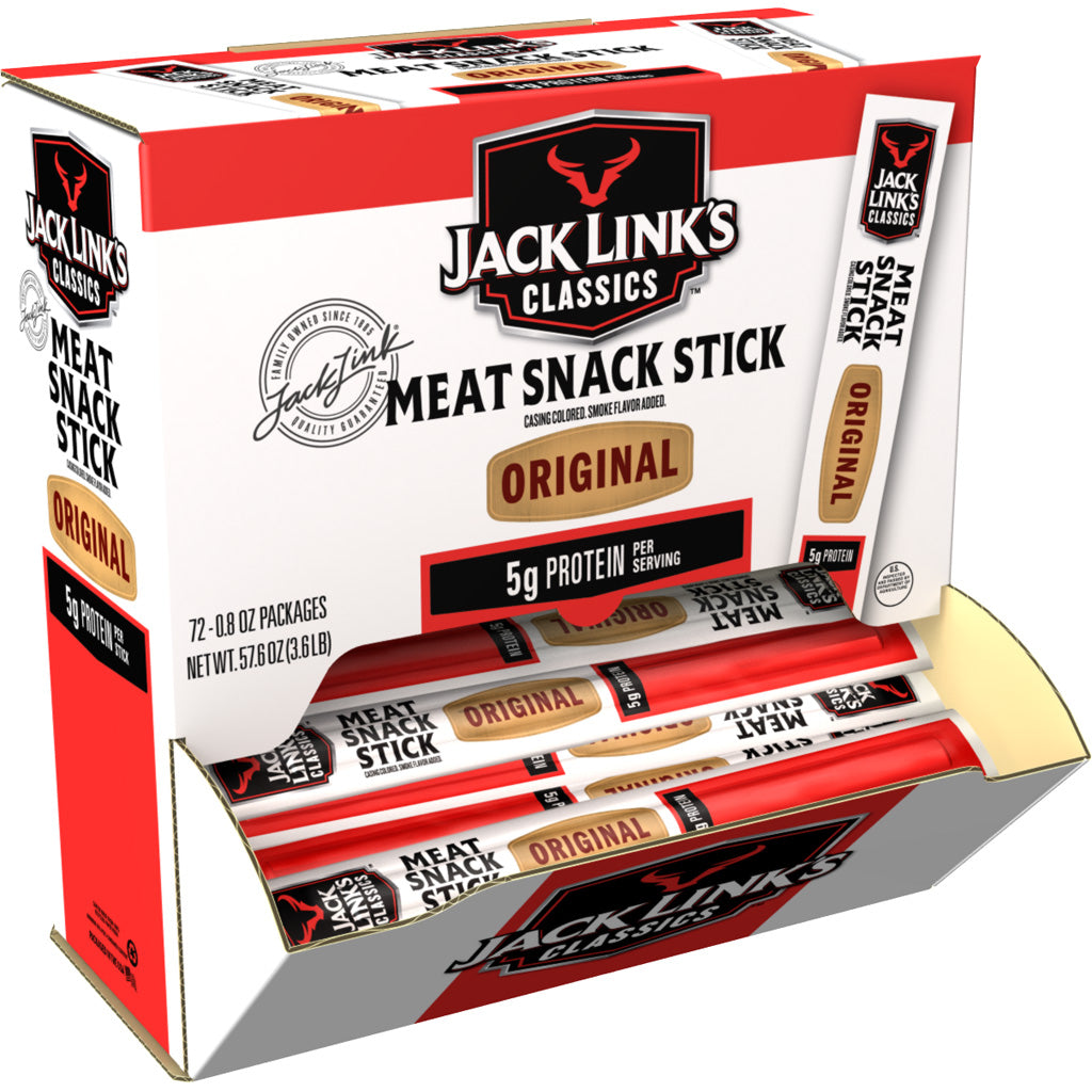 Jack Links Original 0.8oz Meat Sticks 72ct Gravity-Fed Countertop Display