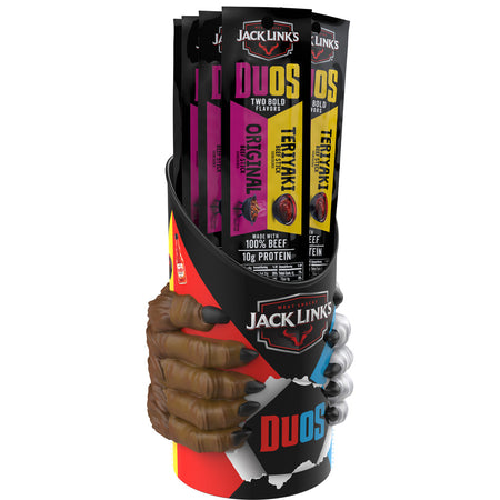 Jack Links Beef Stick Duos 40ct 1.84oz Mug-Style Counter Display Orig Teriyaki