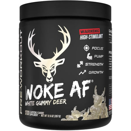 Bucked Up Woke AF White Gummy Deer High-Stimulant Pre-Workout 30 Servings