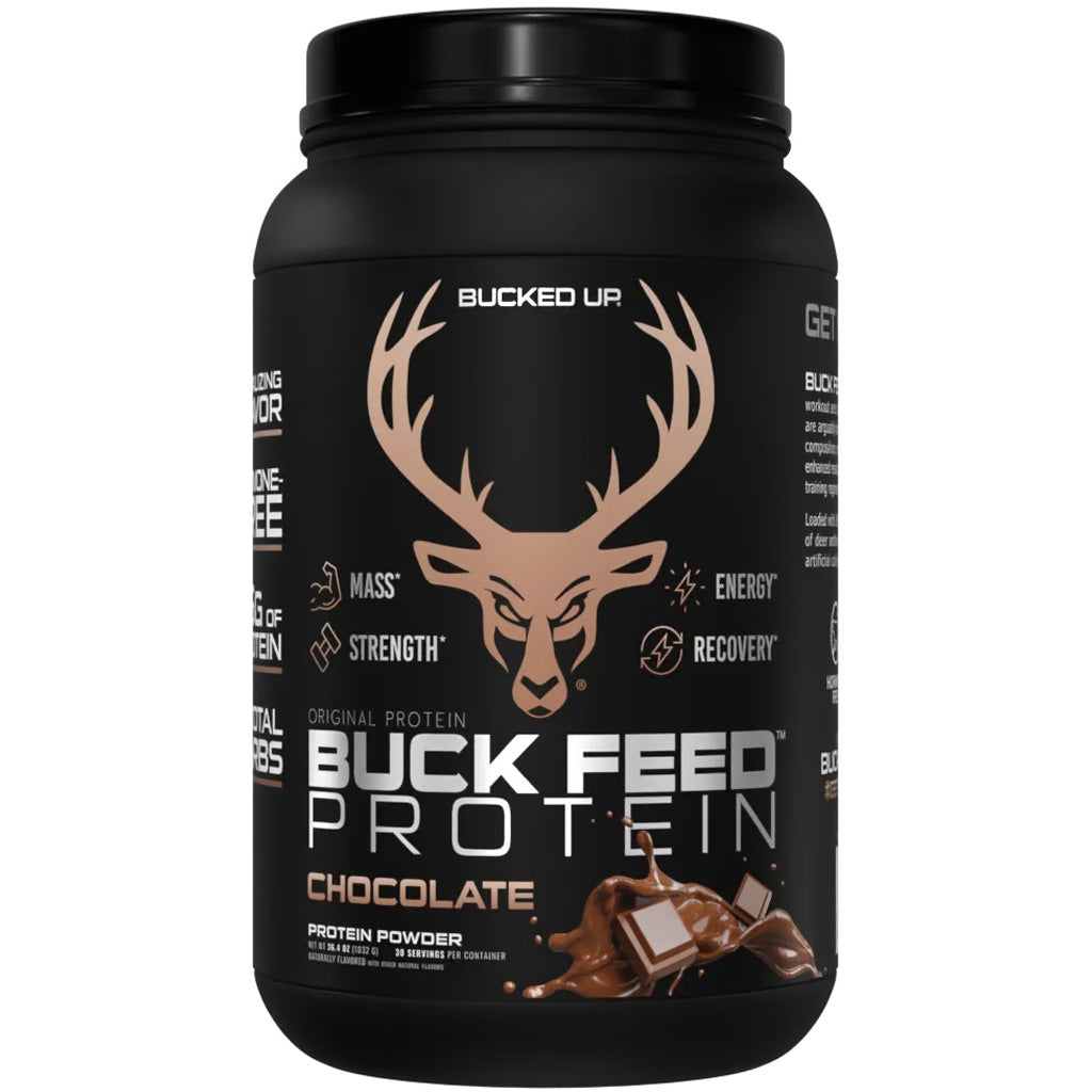 Bucked Up Buck Feed Protein Powder Chocolate 30 Servings Tub