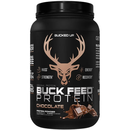 Bucked Up Buck Feed Protein Powder Chocolate 30 Servings Tub