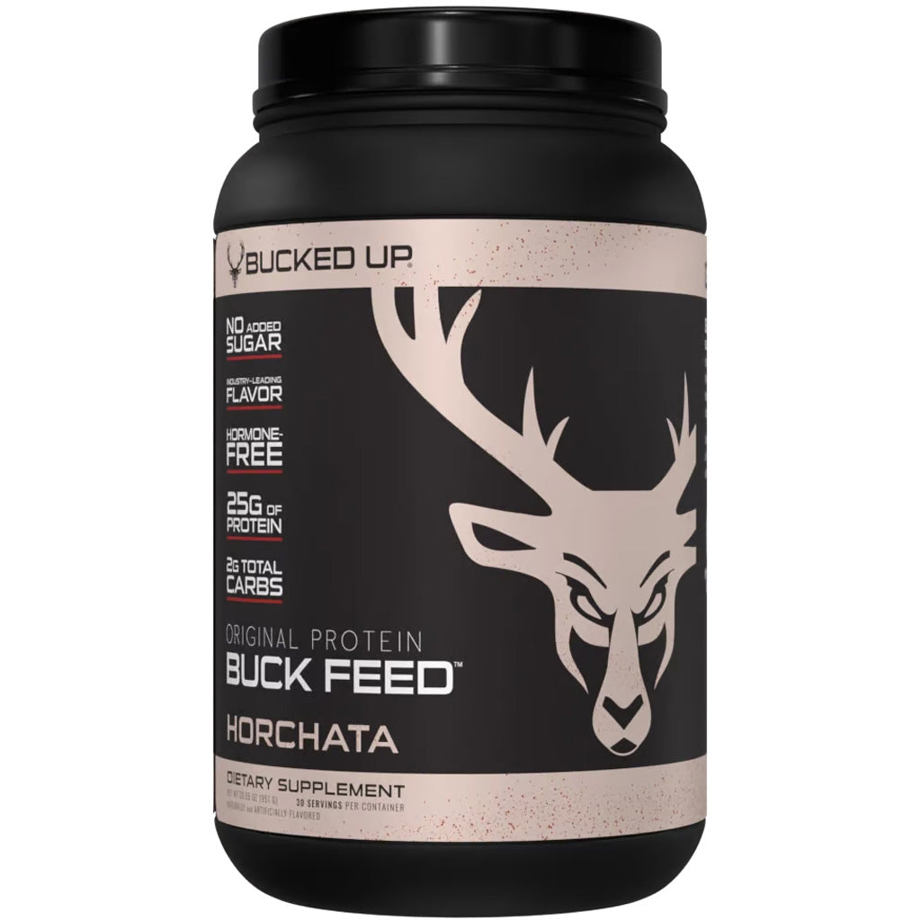 Bucked Up Buck Feed Protein Powder Horchata 30 Servings Tub
