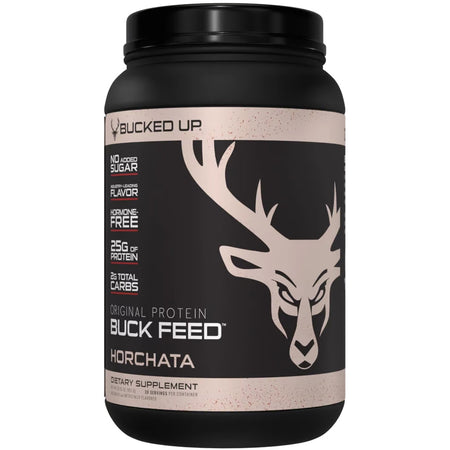 Bucked Up Buck Feed Protein Powder Horchata 30 Servings Tub