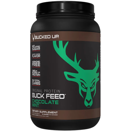 Bucked Up Buck Feed Protein Powder Chocolate Mint 30 Servings Tub