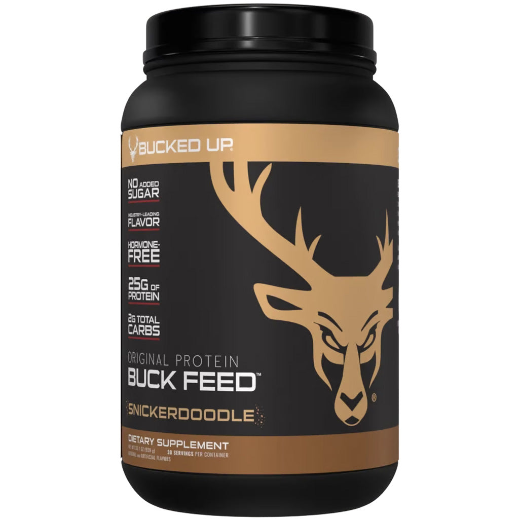 Bucked Up Buck Feed Protein Powder Snickerdoodle 30 Servings Tub