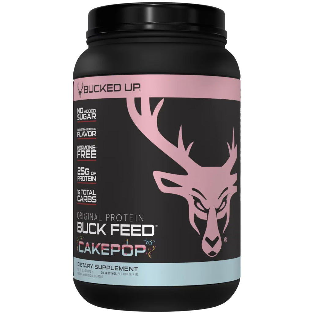 Bucked Up Buck Feed Protein Powder Cake Pop 30 Servings Tub