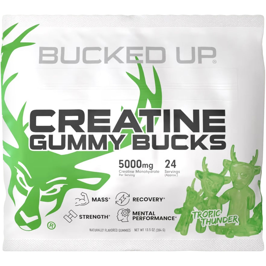 Bucked Up Creatine Gummy Supplement Tropic Thunder Flavor 24 Pack