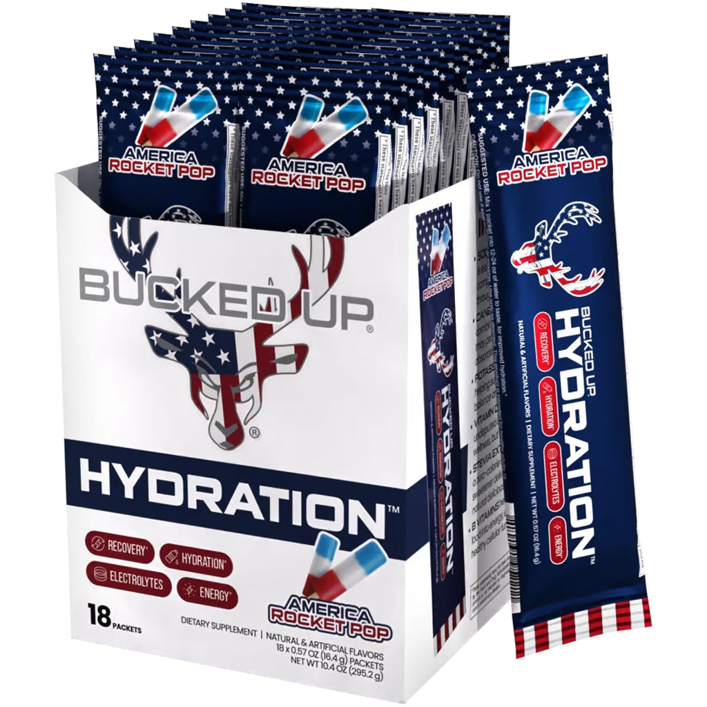 Bucked Up Rocket Pop Hydration 2.0 Electrolyte Powder 18 Stick Box